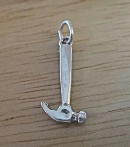 Sterling Silver 3D 21x9mm Claw Hammer Tool Equipment Charm! - Picture 1 of 3