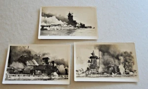 3 REAL PHOTOS WW2 GERMAN POCKET BATTLESHIP ADMIRAL GRAF SPEE IN FLAMES 1939 #1 - Picture 1 of 5