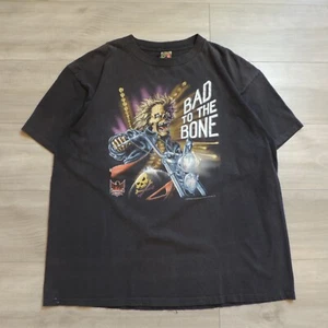 Bad To The Bone Black T-Shirt American Biker Size XXL 1992 Harley Davidson Hawg - Picture 1 of 9