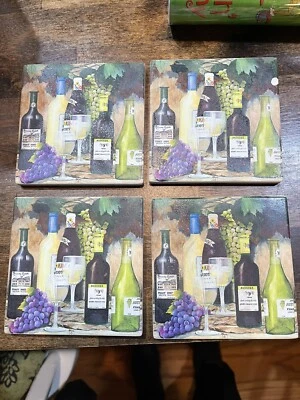WINE THEME COASTERS NEW IN BOX BY COASTERSTONE - Image 1 of 4
