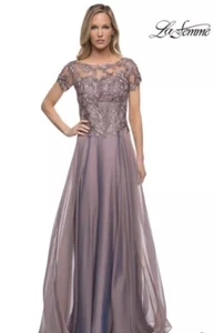 Vestido con cordones de gasa La Femme. Talla 16. Malva oscura. NUEVO SIN ETIQUETAS. 14 - Imagen 1 de 11