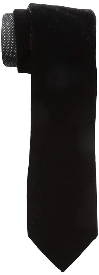 $99 Corbata Sean John Hombres Negra Sólida Delgada Poliéster Clásica Corbata 58x3.25 Foto 1 de 1