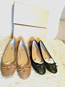 ZAPATOS SIN CORDONES PARA MUJER MICHAEL KORS OLIVIA FLAT MK LOGO 9,5 MEDIANOS - Imagen 1 de 14