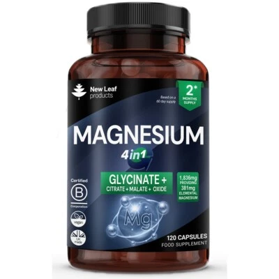 Magnesium Glycinate 4-in-1 Complex 1836mg - High Strength Magnesium Capsules UK - Image 1 of 4