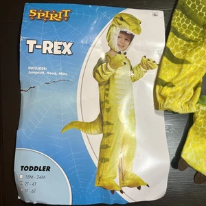 T-Rex Dinosaurier Kostüm Geist Halloween Kleinkind 2T-4T **FEHLENDE MASKE SIEHE BILDER** - Bild 1 von 12