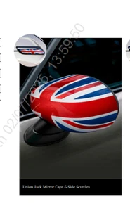 NEU MINI 3-TÜRER F56 II UNION JACK SPIEGELABDECKUNGEN UND SEITENSKUTTLE SET F56MIRUJ3 - Bild 1 von 2