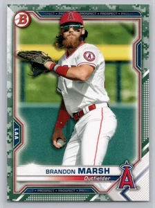 Bowman 2021 #BP-112 Brandon Marsh Prospects camuflaje Los Angeles Angels - Imagen 1 de 2