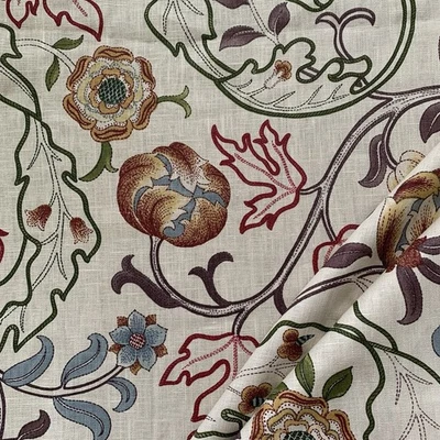 William Morris Curtain Fabric MARY ISOBEL ROSE/SLATE 1.8m ~ 100% Linen Design - Image 1 of 4