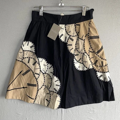 Falda Floreat NUEVA CON ETIQUETAS 2 Lost Time Anthropologie Reloj Negro Acampanado Femenino Romántico Foto 1 de 4