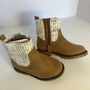 Cat & Jack Toddler Girls Cognac Emmaline Zipper Booties Size 7 - Picture 1 of 5