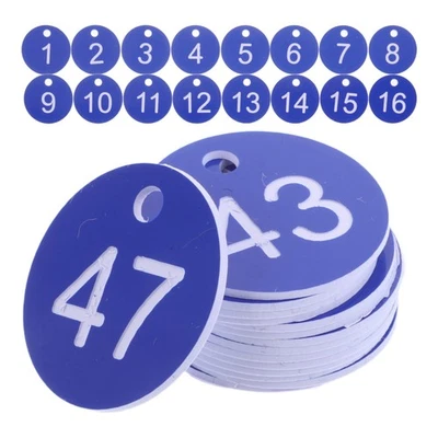 50 PCS Numbered Discs Plastic Key Tags 1-50 Round Marking Chain Labels - Image 1 of 4