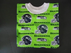 NFL Seattle SEAHAWKS Baby/Toddler Bib - Handcrafted, NEW, REVERSIBLE - Picture 1 of 2