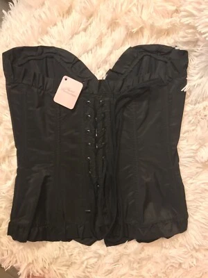 AGENT PROVOCATEUR Black Gwendoline Ruffle Lace Up Back Corset Excellent! - Image 1 of 2