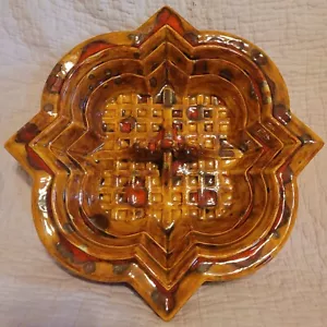 Vintage Atlantic Mold Large Ashtray Mid Century 10" Cigarette Orange/Brown - Picture 1 of 14