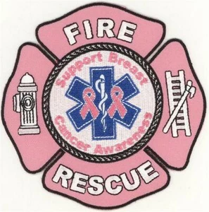 Breast Cancer Awareness Support Breast Cancer Research Fire Rescue Patch (4") - Bild 1 von 1