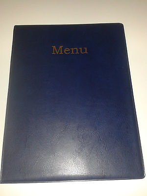 A4 Menu Holder/cover/folder In Blue Leather Look Pvc  • 5.02£