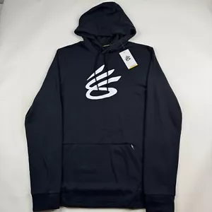 Under Armour X Curry Hombres LT Ajustado Negro Manga Larga Cordón Sudadera con Capucha Nueva con Etiquetas - Imagen 1 de 9