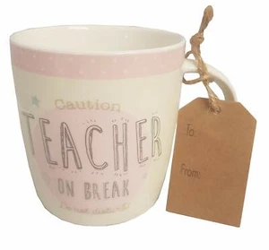 Caution Teacher On Break Design Ceramic Gift Mug - Great Teacher Gift Idea - Picture 1 of 1