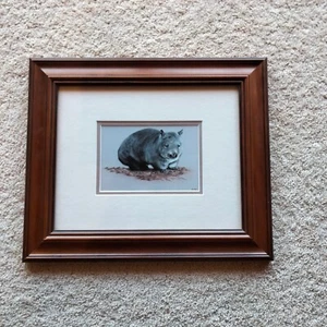 Kathleen Cain - Southern Hairy Nosed Wombat - 2002 Print Framed Under Glass - Picture 1 of 8