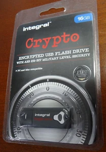 16GB Integral Crypto USB Flash Drive with AES 256-bit Military Level Security - Picture 1 of 9