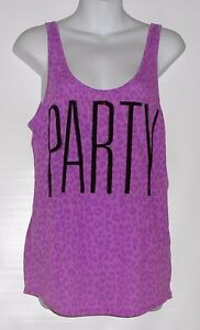 Victoria's Secret Pink Limited Edition Bling Sequin Animal Print "Party" Tank M