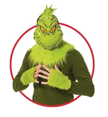Grinch Kit - Christmas - Mask - Collar - Gloves - Costume Accessories - One Size - Image 1 of 2