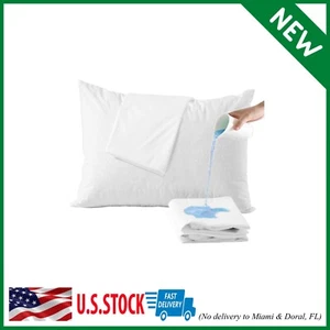 4 Pillow Protector Cover Case Waterproof 20x26 Zippered Terry Cotton Standard - Picture 1 of 7
