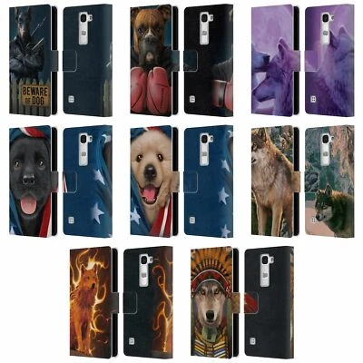 OFFICIAL VINCENT HIE CANIDAE LEATHER BOOK WALLET CASE COVER FOR LG PHONES 2 - Image 1 of 4