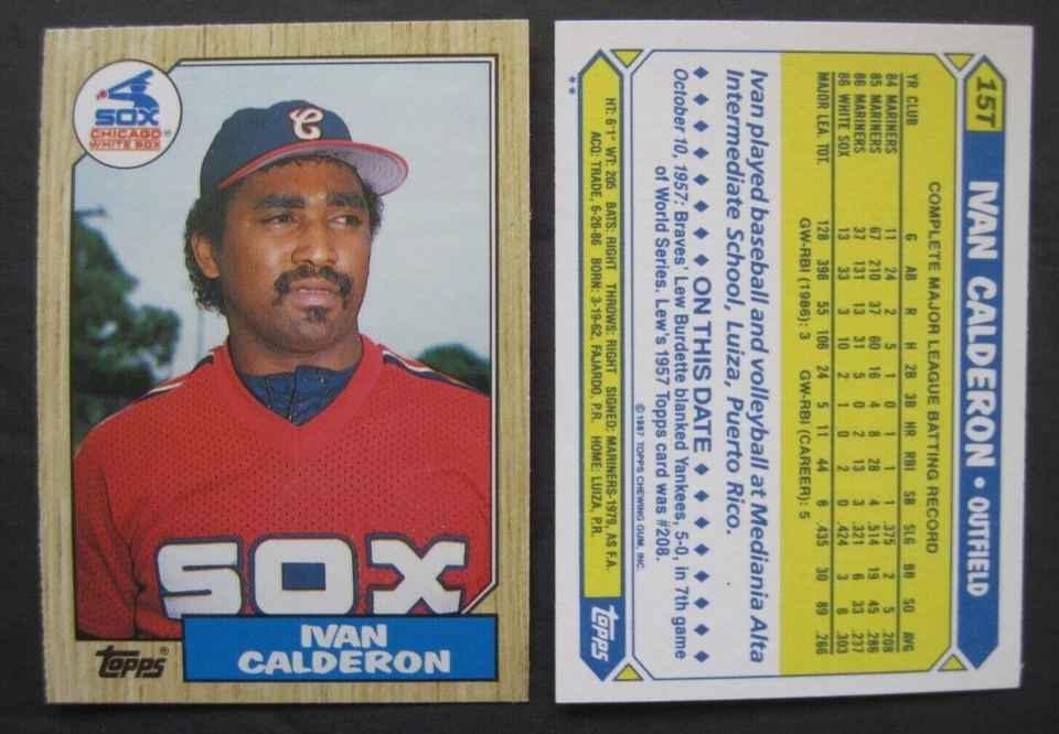 IVAN CALDERON CARDS You Pick TOPPS Donruss Leaf Fleer Score UD 1986-1993 - Image 1 of 1