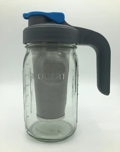 County Line Küche Einmachglas Krug mit Edelstahl Netzfilter 1 Qt (32 Unzen) - Bild 1 von 2