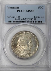 1927 Vermont Commemorative Half Dollar : PCGS MS65 - Picture 1 of 4