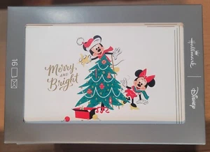 16 Hallmark Merry & Bright Mickey Minnie Mouse Christmas Cards Sealed - Picture 1 of 2
