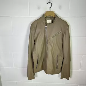 Diesel Jacket Womens Medium Brown 100% Lambskin Leather Motorcycle Biker Y2K 00s - Picture 1 of 11