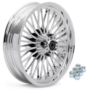 FAT SPOKE 16" REAR WHEEL CHROME FOR HARLEY ROAD KING FLHR ROAD GLIDE FLTR 02-07 - Bild 1 von 12