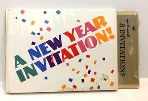 Vintage Hallmark Invitations 8 Cards & Envelops "A New Year Invitation" - Picture 1 of 3