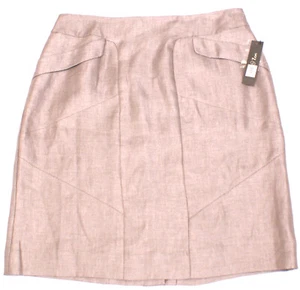 NIC+ZOE Silver Linen Straight/Pencil Skirt, womens Sz 8, waist 31", NEW $108.00 - Picture 1 of 3