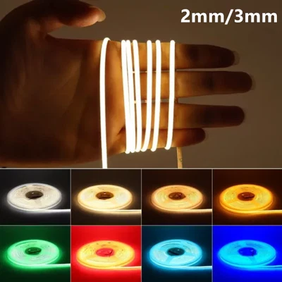 Slim COB LED Strip Light 12V LED Strip Ribbon Lamp Tape 480leds/m Home Room DIY - Image 1 of 4