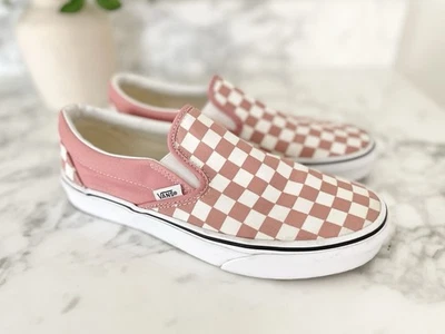 Zapatos sin cordones VANS a cuadros rosa y blanco para mujer talla 9,5 Foto 1 de 4