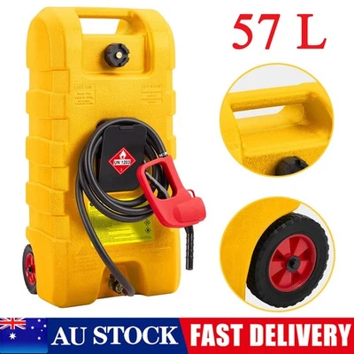 57 L Fuel Caddy Portable Fuel Storage Tank 2 Wheels 7.6 L / min with Manuel Pump - image 1 of 4