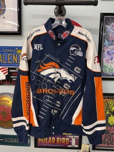 Deadstock Vintage Denver Broncos Giacca Calcio Snaps Uomo Med Ricamata *Rara* - Foto 1 di 22