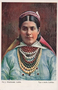PINTURA DE MUJER POR J WASILEWSKI POSTAL LUBLIN POLONIA AÑOS 1910 - Imagen 1 de 2