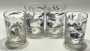 Johnson Brothers Blue Willow 4 Glasses 3.5"x2.25' 6 OZ Size - Picture 1 of 9