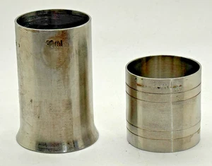 TWO STAINLESS STEEL SPIRIT MEASURES 25 ML & 50 ML PUB BAR HOME DRINKS COCKTAIL 2 - Picture 1 of 3