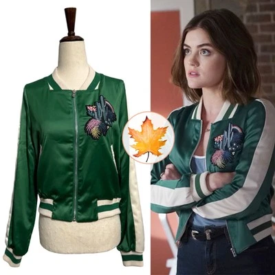 MAJE Bacary Green Cactus Patch Satin Bomber Jacket 40 ASO Aria Montgomery - Image 1 of 4