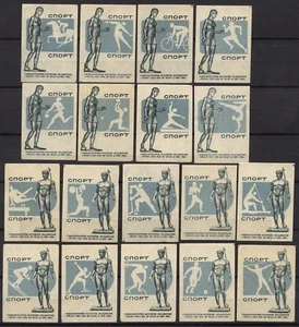 SU 1966 Matchbox Label - Antique sculpt., Sport - Imagen 1 de 1
