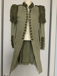 Balmain Runway Chain-Epaulet Military Style khaki distressed jacket size 40 - Picture 1 of 11
