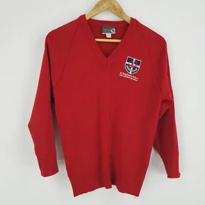 Unisex St Stephen's School Duncraig Kids Size 12 Red Knit Jumper 80% Wool Blend - Bild 1 von 18