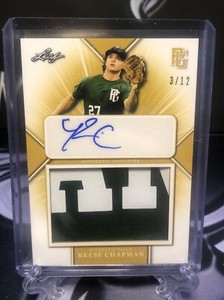 2021 Leaf Perfect Game Reese Chapman Tennessee Gold /12 Patch Auto