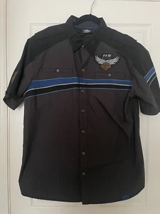 Harley Davidson Motorcycles Button Mechanic Shirt XXL Embroidered Eagle 115 Yrs - Picture 1 of 8