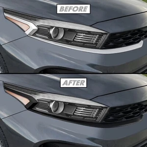 Chrome Delete Blackout Vinyl Overlay for 2022+ Kia Forte Grill Trim - Picture 1 of 5